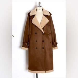 Vintage-inspired Faux Shearling Longline Coat